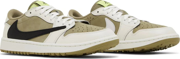 TRAVIS SCOTT AIR JORDAN 1 LOW NEUTRAL OLIVE GOLF