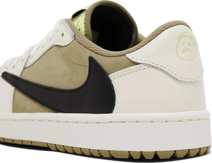 TRAVIS SCOTT AIR JORDAN 1 LOW NEUTRAL OLIVE GOLF