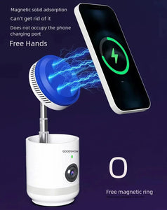 Soporte magnético para teléfono con carga inalámbrica, seguimiento automático AI y rotación para iPhone 12 13 14 15 Series