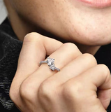 ANILLO PROMESA CORAZON DOBLE PANDORA + KIT DE REGALO
