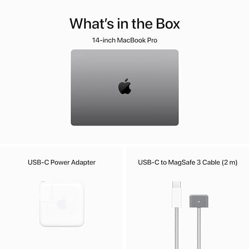 Apple 2023 MacBook Pro Laptop M3 chip with 8‑core CPU, 10‑core GPU: 14.2-inch Liquid Retina XDR Display, 8GB Unified Memory, 1TB SSD Storage. Works with iPhone/iPad; Space Gray