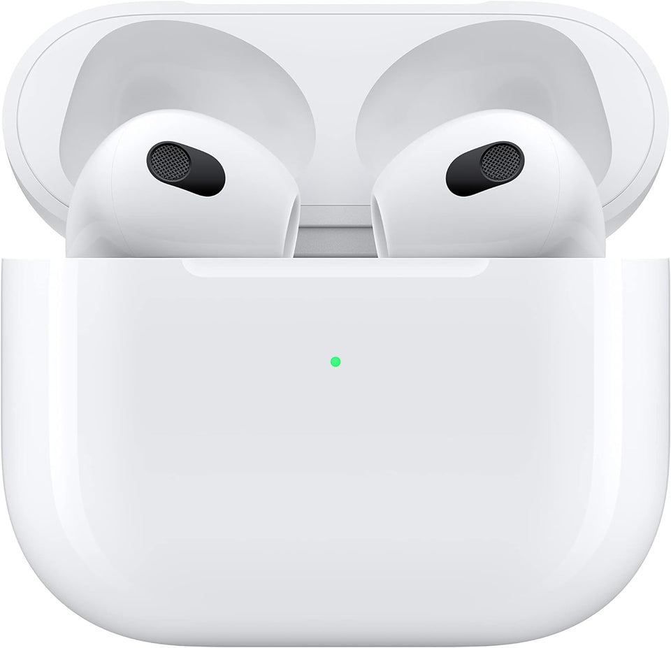 Auriculares inalámbricos Apple AirPods (3.ª generación), auriculares Bluetooth, audio espacial personalizado, resistentes al sudor y al agua, estuche de carga Lightning incluido, hasta 30 horas de duración de la batería 