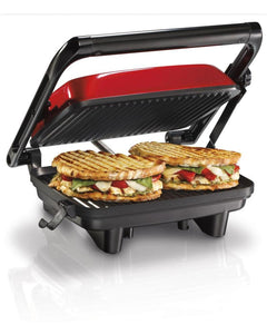 Sandwichera Panini Tortas Hamilton Beach 25462 color Negro Calentar Tostar