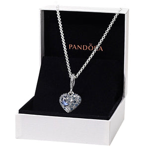 COLLAR SPARKLING BLUE MOON PANDORA + KIT DE REGALO