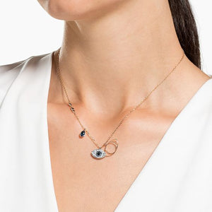 COLLAR DEVIL EYE OJO TURCO MALVADO CRISTAL SWAROVSKI ROSE GOLD