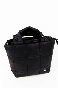 Quilted Grid Tote Bag Mini 5L | Black